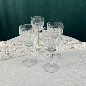 Vintage Waterford Elegant Clear Cut Glads Crystal Wine Glass Set
